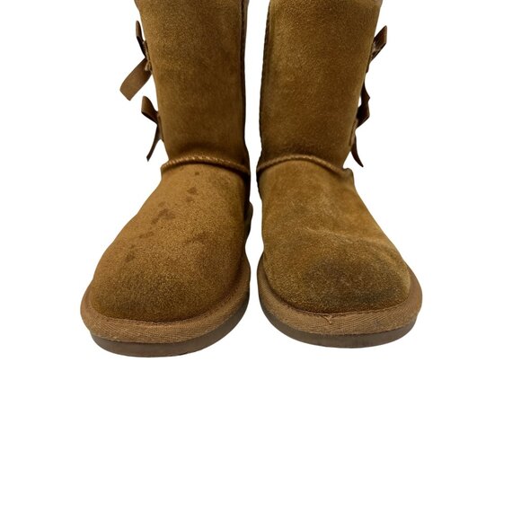 Koolaburra By Ugg Girls Victoria Chestnut Suede Boots With Bow Accents Size 1 - Picture 5 of 13